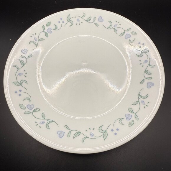 Corelle Vitrelle Country Cottage 4 White Salad Plates 7.25” Floral & Heart - Picture 1 of 4